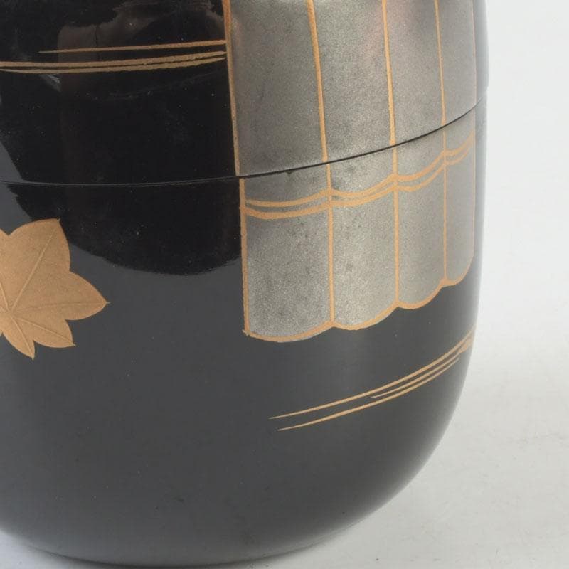 茶道具　小坂修斎作　花草蒔絵　大棗　共箱　V　9308