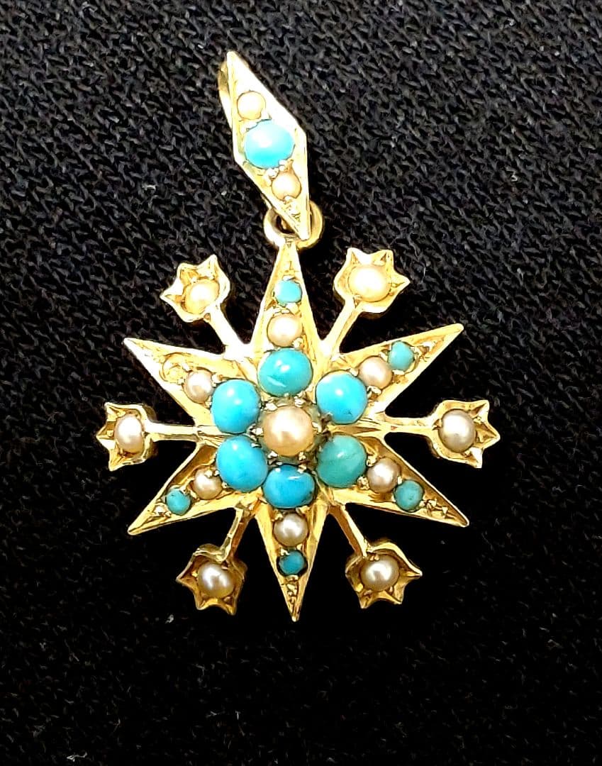 JA051ペンダントトップ 15CT ターコイズ【一部欠損、お値引対象品】
