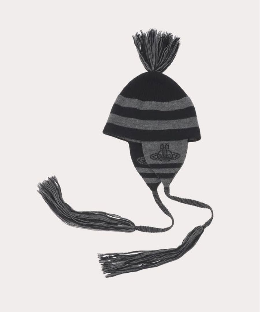 Vivienne Westwood ORB オーブ ボーダー ニット帽 黒