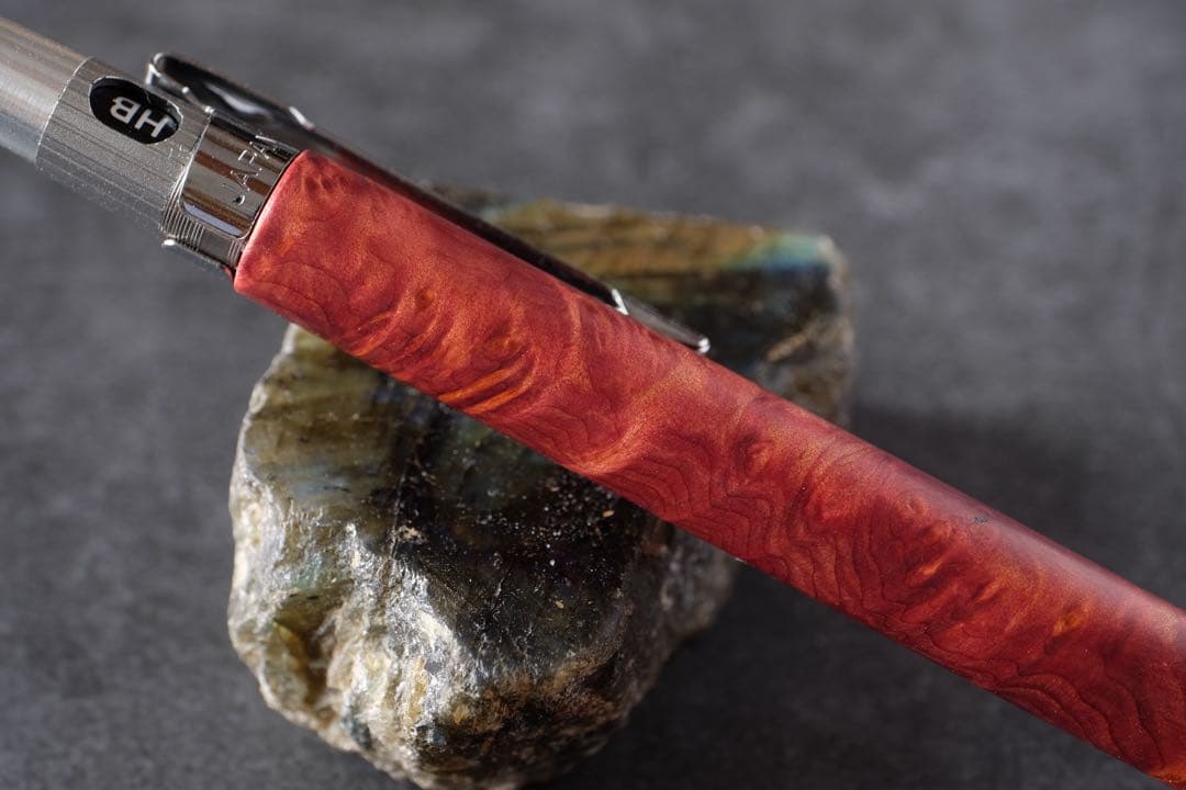 PG5木軸カスタム0182　高村杢工房 製図用シャープペンシル　紫杉(紫紅杉)瘤