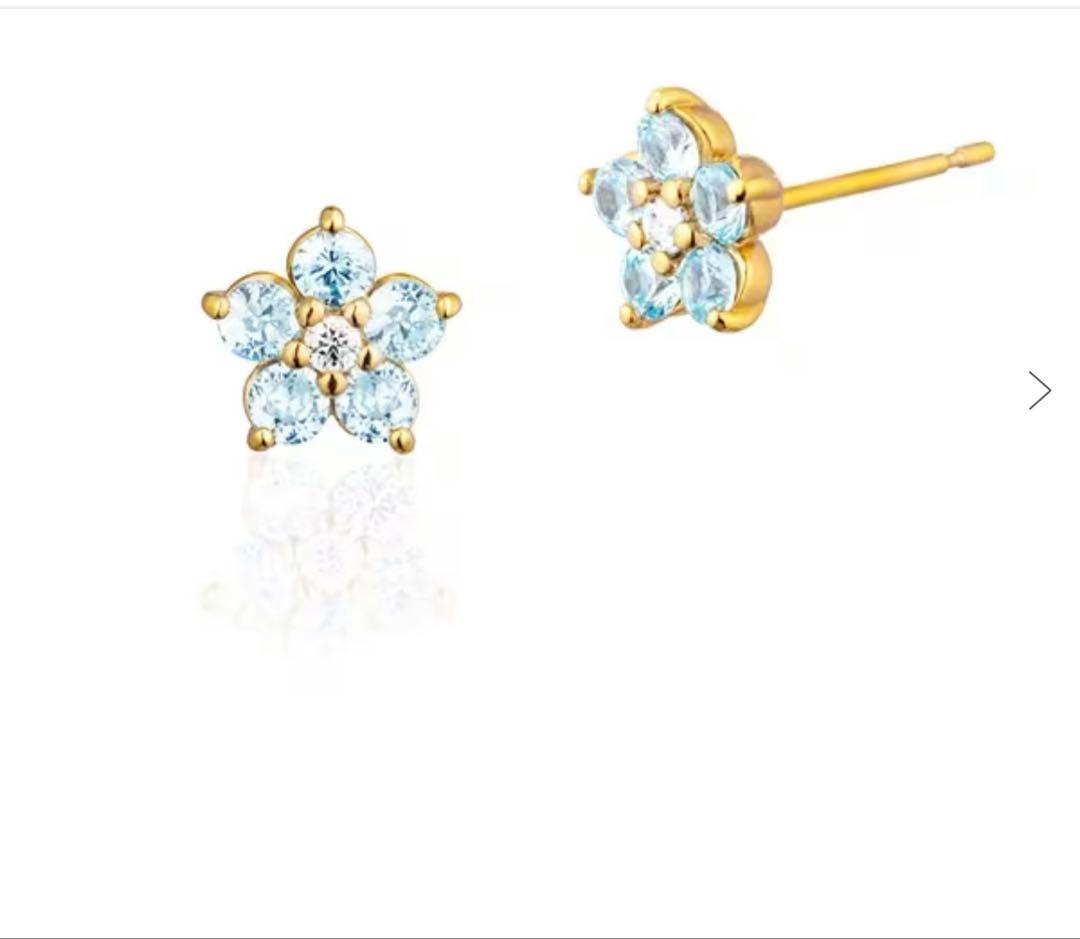 4℃ silver 花形 ピアス