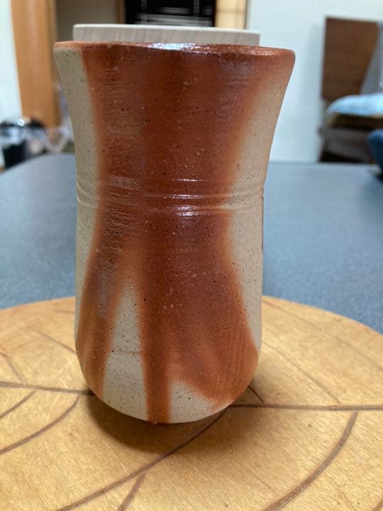 金重晃介作　有名作家備前焼緋麦酒呑お値下げしました。