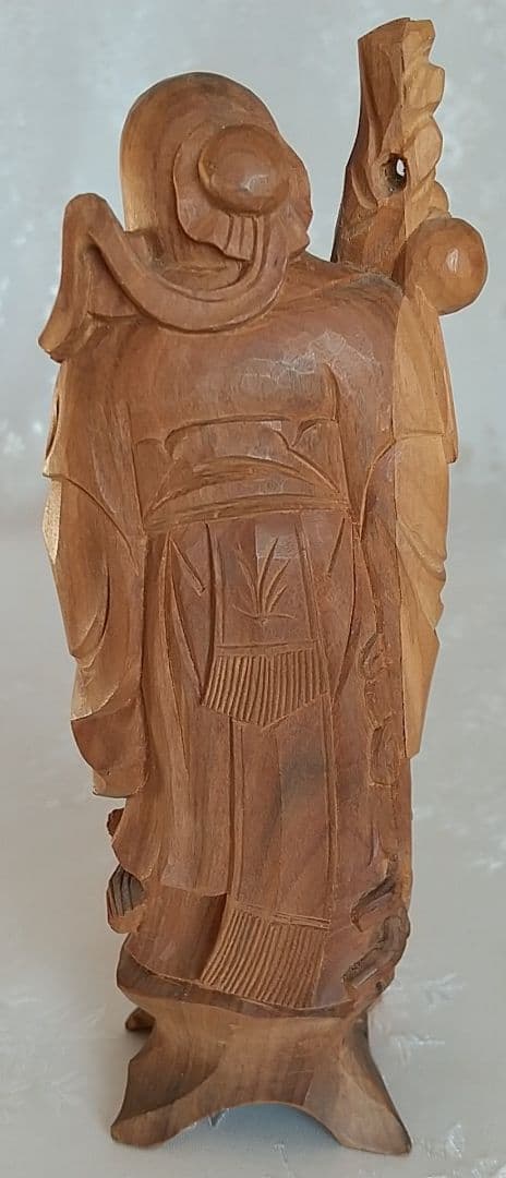 寿老人立像 七福神 #568 ◆白檀 木彫 仏像