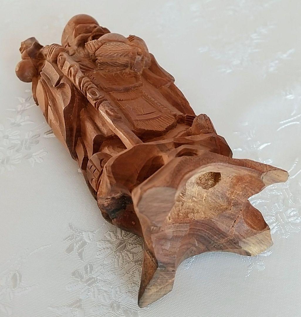 寿老人立像 七福神 #568 ◆白檀 木彫 仏像