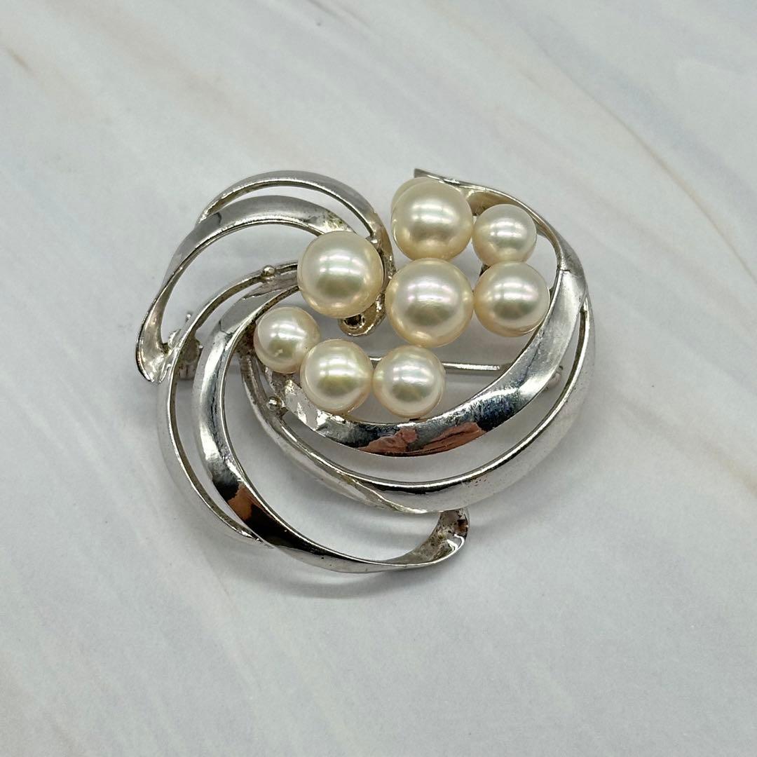 TASAKI 田崎真珠 ブローチ 9粒パール シルバー