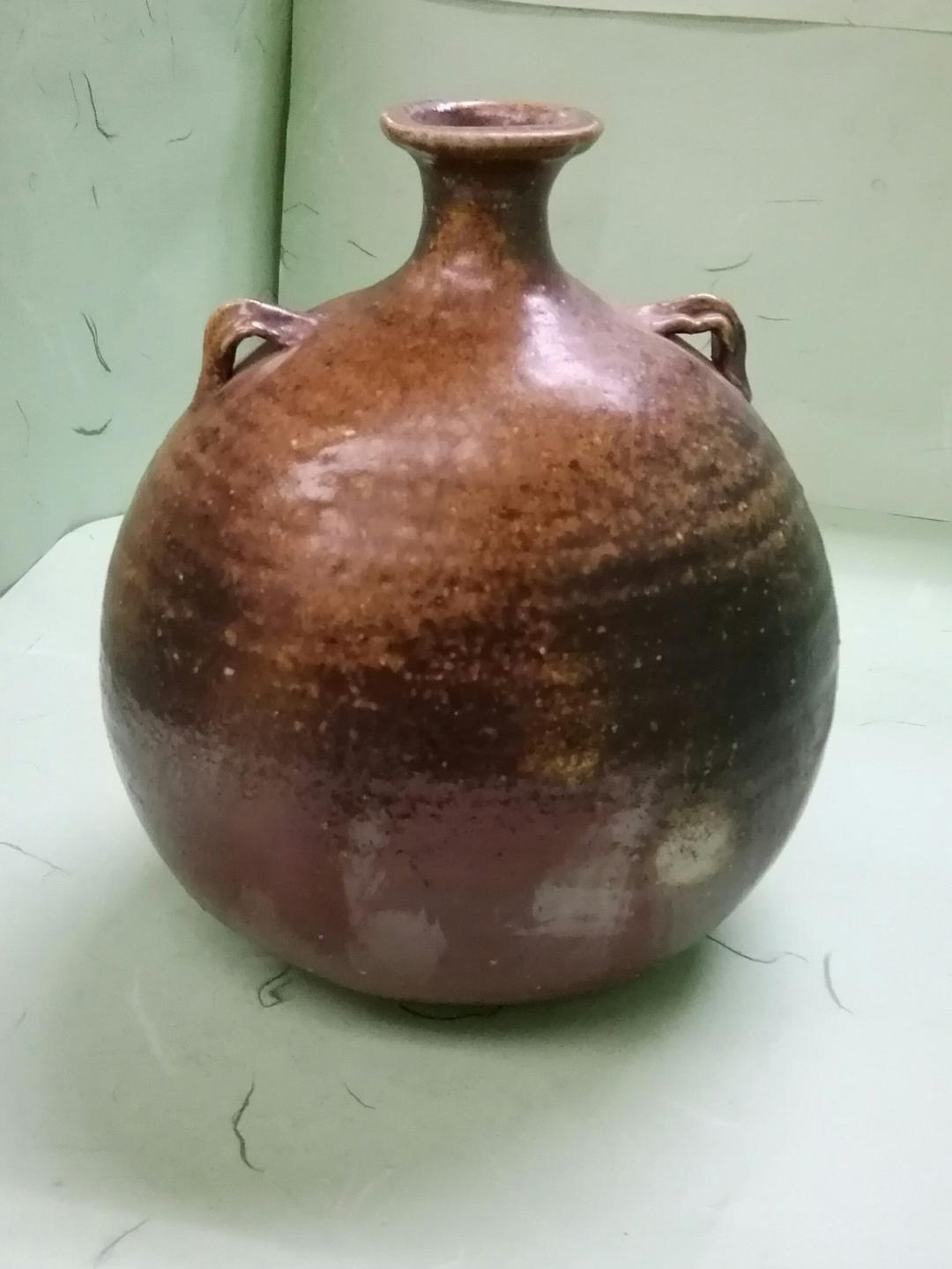 茶道具　備前花器 　扁壺