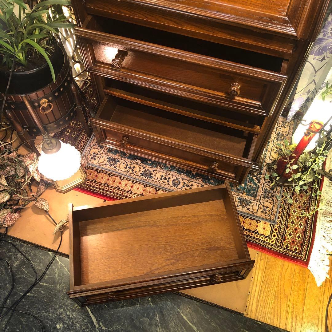 イタリアン　アンティーク　オーク　コンパクト　ライティングビューロー