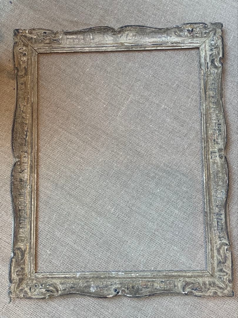 フランス 大型 アンティークフレーム 木彫 額縁 43x34cm