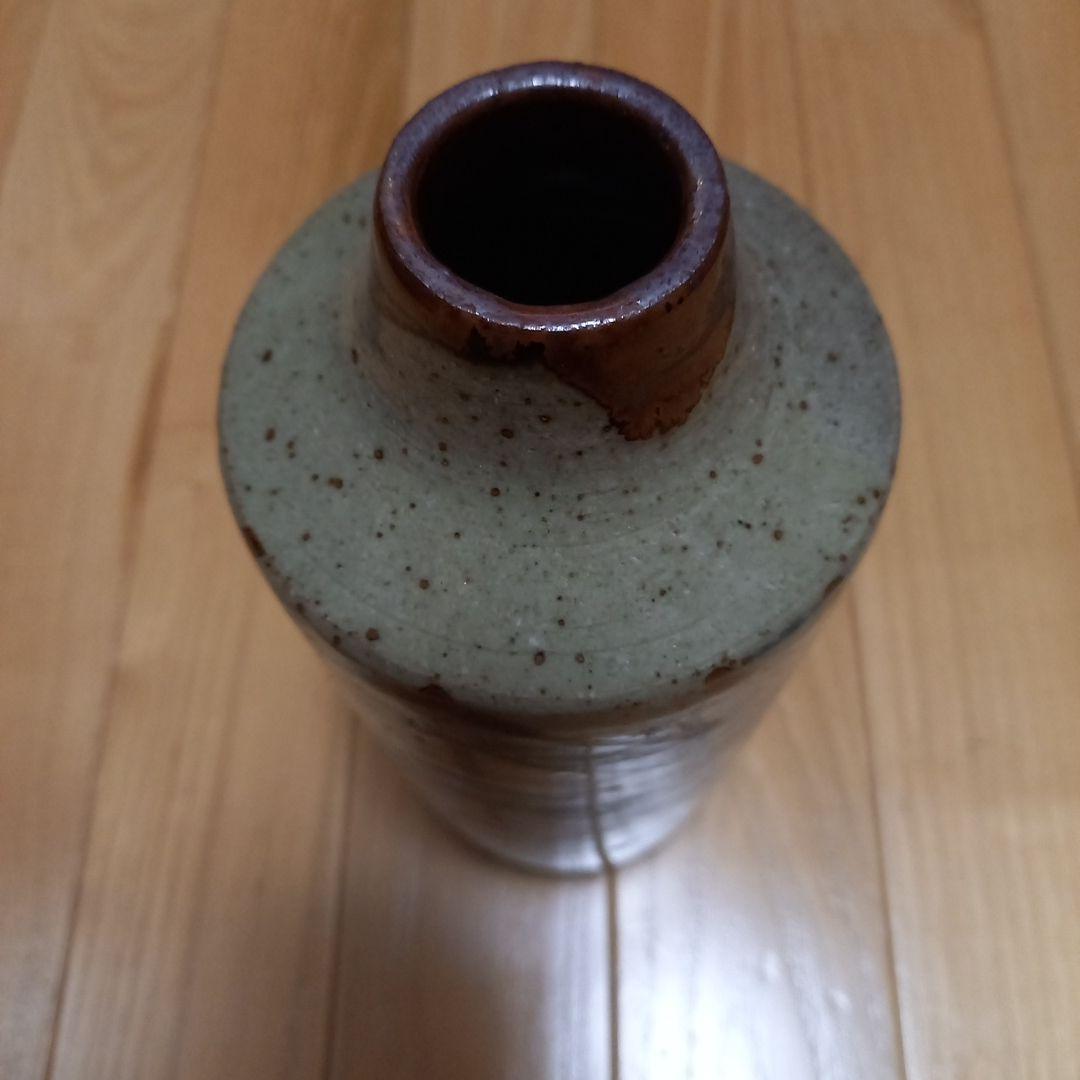 萩焼耳付き花瓶　煌雪窯　清水啓功　共箱付属　陶歴付属➕益子系統？の花瓶付属