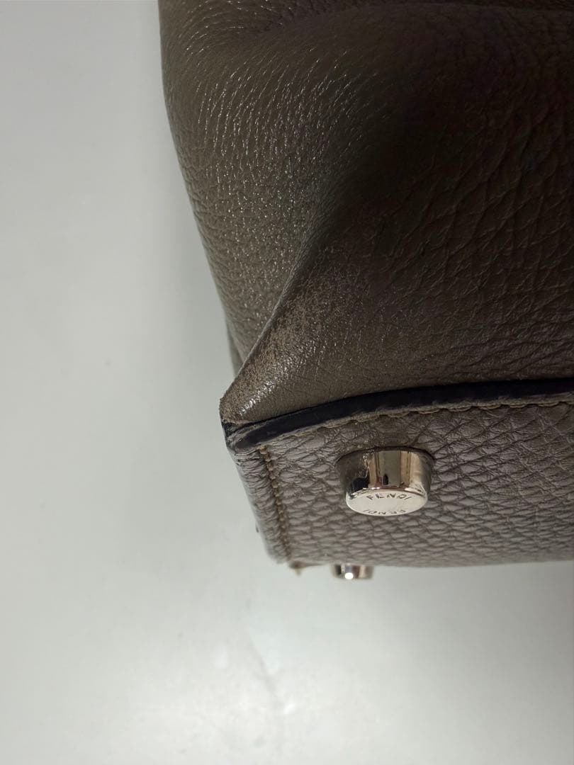 Fendi ピーカブー　グレー／イエロー　メンズバッグ