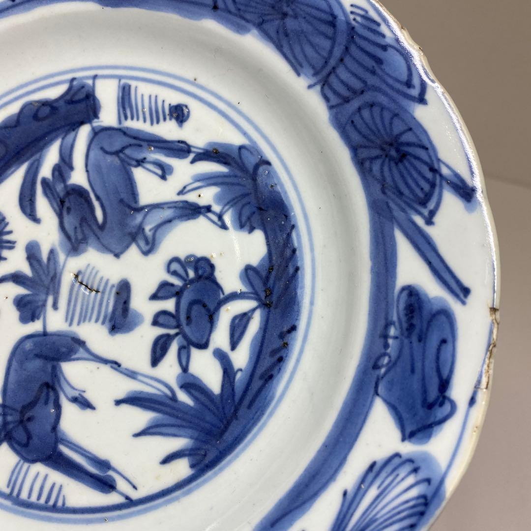 専用　中国明時代　古染付中皿鉢3点　東Y7-0204☆2Fトコオ