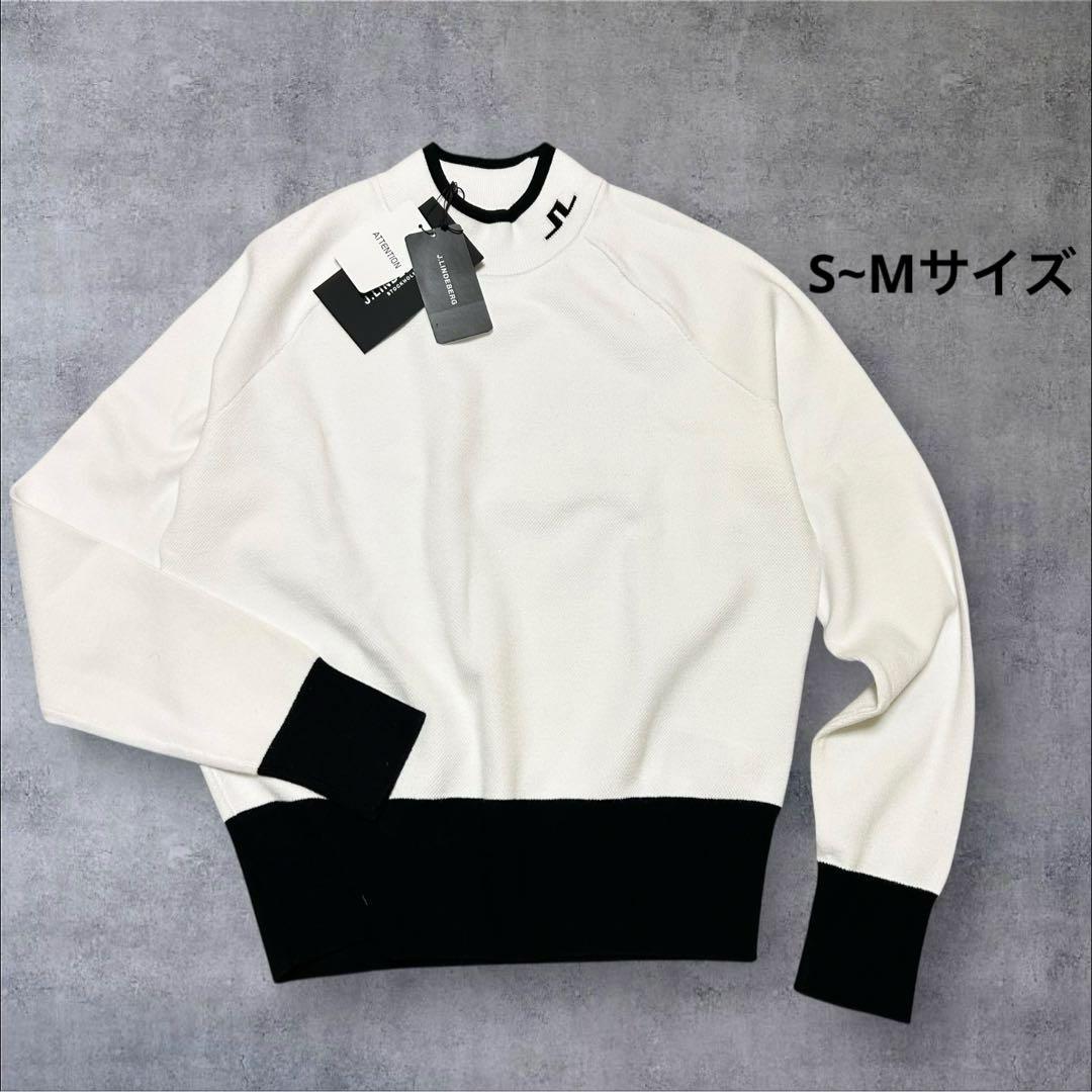 新品 J.LINDEBERG S~Mサイズ カラーブロックニットセーター