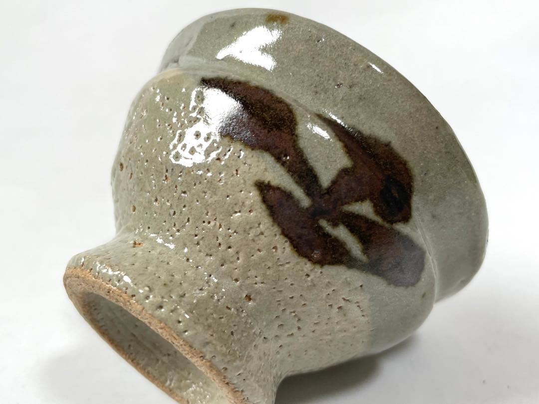 陶芸家　人間国宝　濱田庄司　浜田庄司　鉄絵　胴紐　盃　ぐい呑　酒器　共箱　益子焼