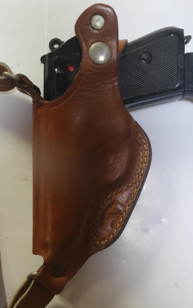 超貴重ウェスタンアームズ(WA)製　ワルサーPPK用ショルダーホルスター　茶革