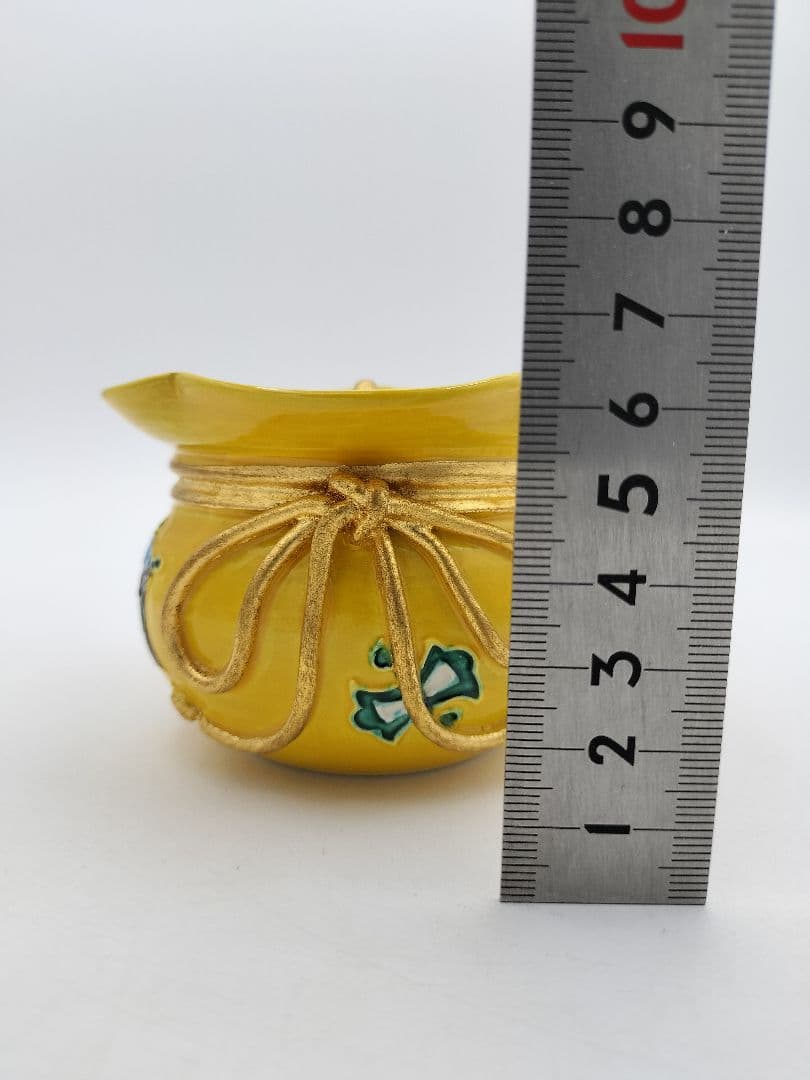 a483【新品・未使用】茶器 黃交趾宝尽 山本一如 木箱入 茶道具 替茶器　棗