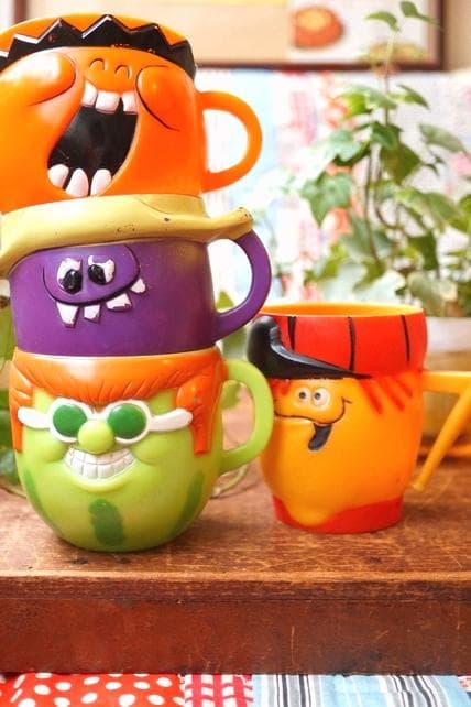 ヴィンテージ ファニーフェイス 4個セット マグ アドバタイジング