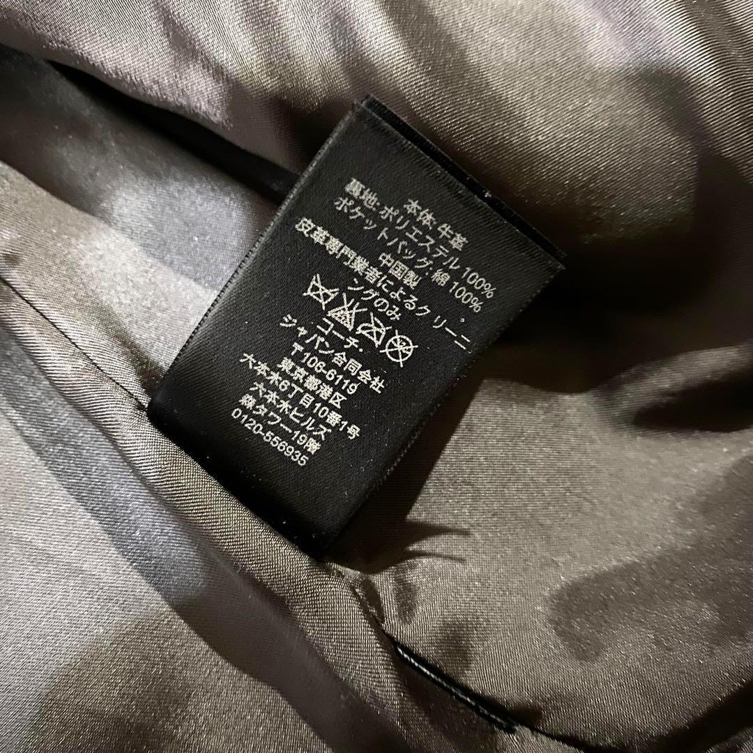 coach コーチ　牛革　レザージャケット　シングルライダース　ブラウン　S