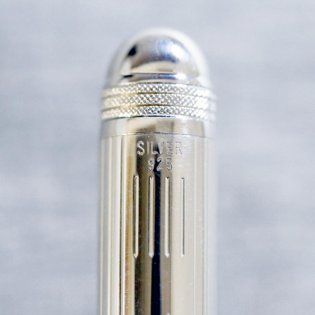 【美品】プラチナ ダブルアクション スターリングシルバー ボールペン シャープ