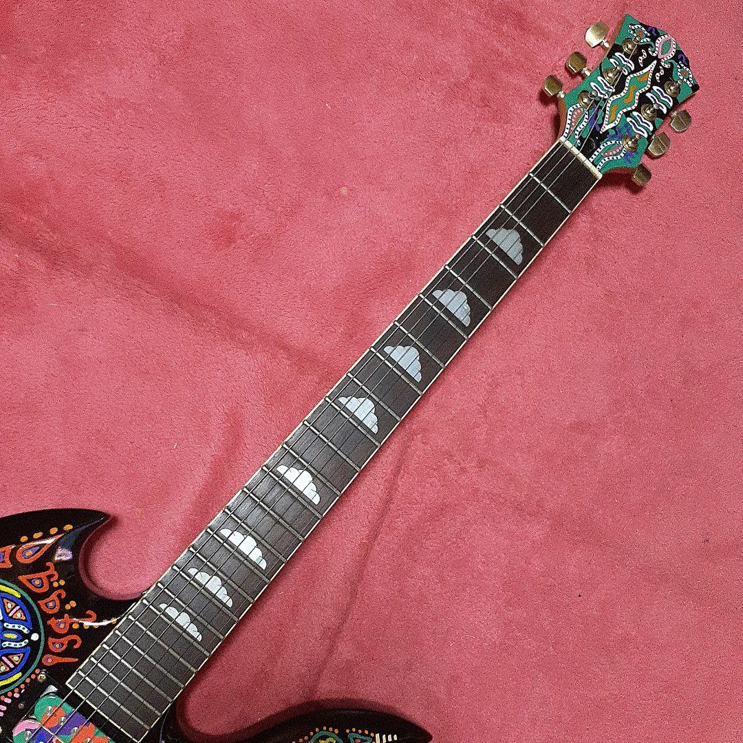 【良・美品】サイケペイント・hideモデル。MGモッキンバードエレキギター。