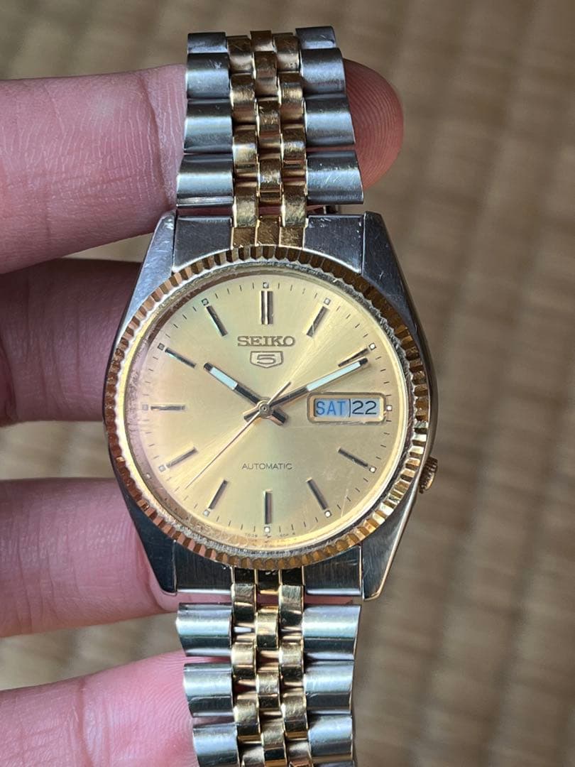 SEIKO 自動巻き時計 ゴールド シルバー