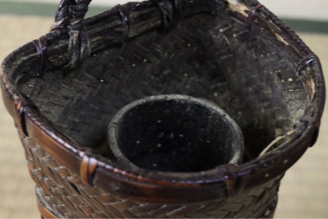 黒田正玄作 唐物写花篭 即中斎 花押