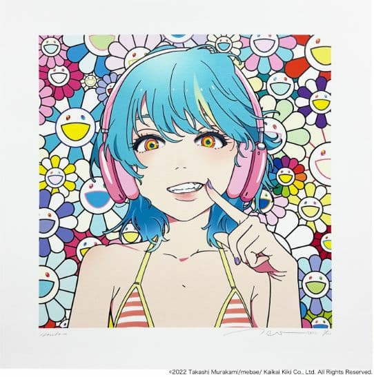 村上隆 × mebae コラボ版画　smile_02