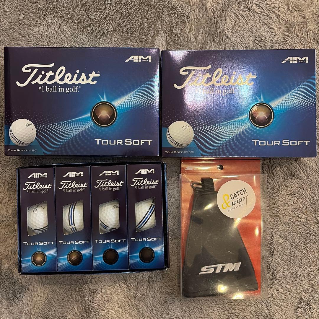 ★新品★タイトリスト ツアーソフトエイム360 ホワイト 3ダース　おまけ付き