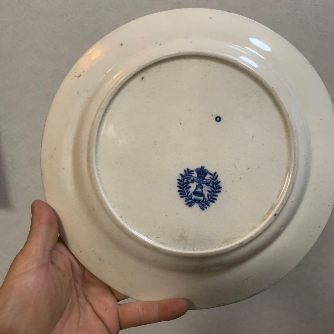 アンティーク　ブルーウィロー　イギリス　23.5センチ　染付