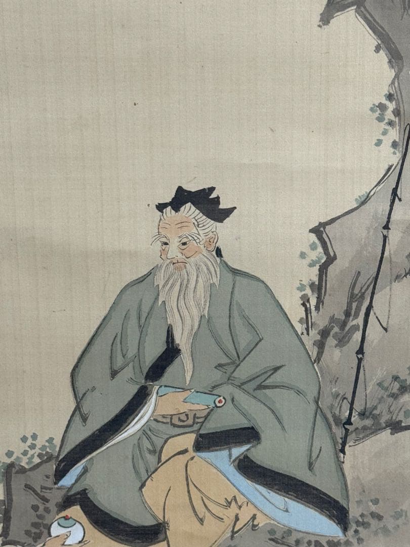 三長老　絹本肉筆　落款あり　古美術　掛軸　送料込み250617