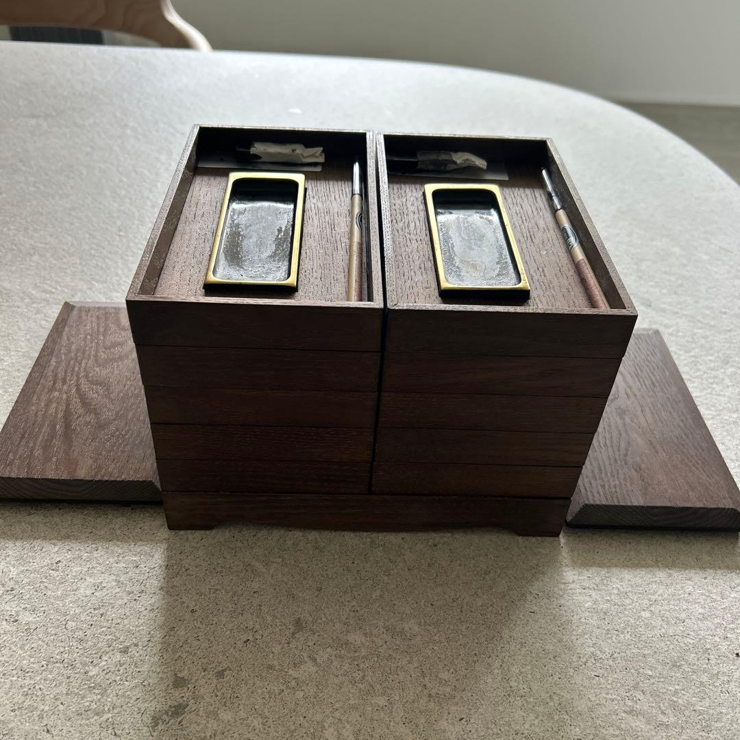 重硯箱　香道具　硯　硯箱　鳩居堂　親硯