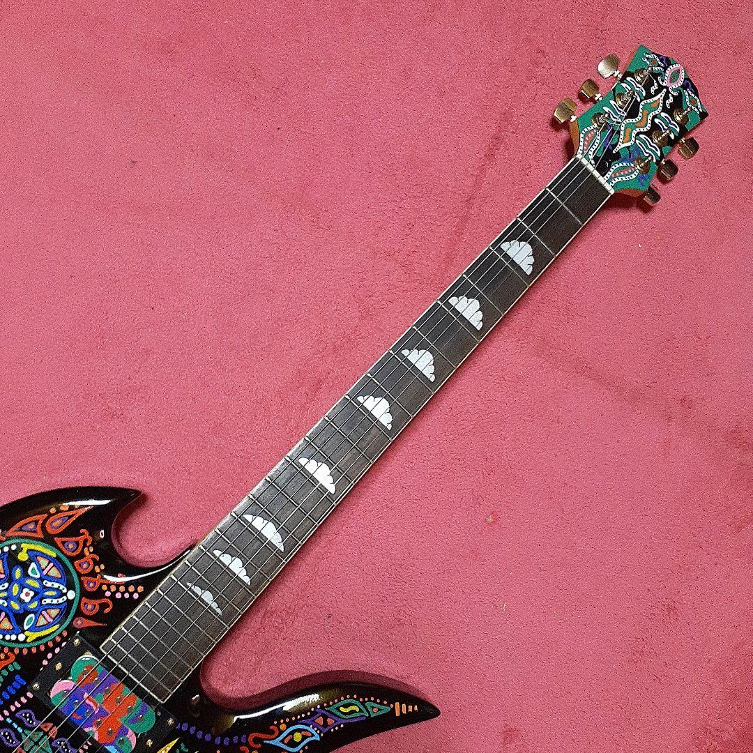 良・美品：サイケペイント・hideモデル。モッキンバード。ソフトケース付属。