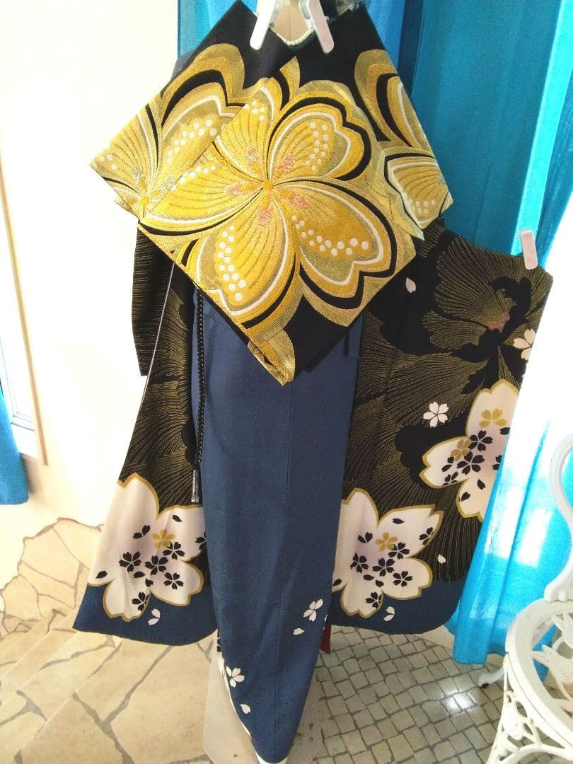 振袖フルセット、正絹振袖成人式、重ね衿帯揚げ帯締め、西陣袋帯、襦袢、トールサイズ