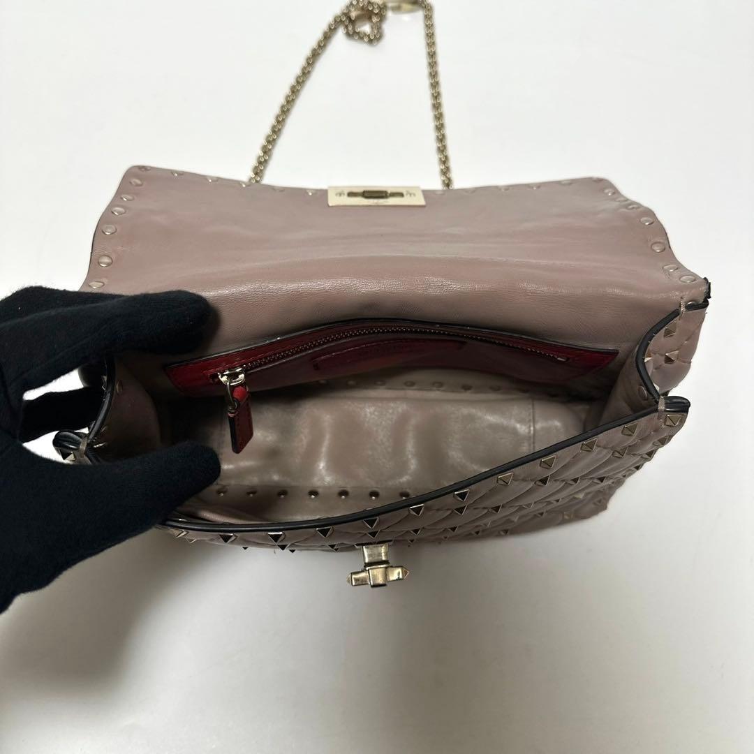 l32【極美品】ヴァレンティノロックスタッズスパイクチェーン2wayショルダー.