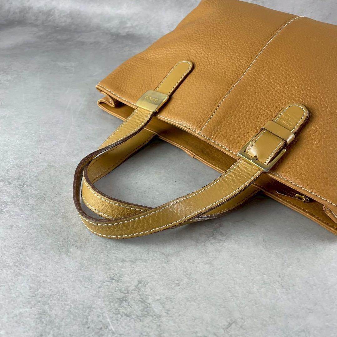 【美品✨】バーバリー シボ革 ハンドバッグ 裏地ノバチェック ロゴ金具 茶色