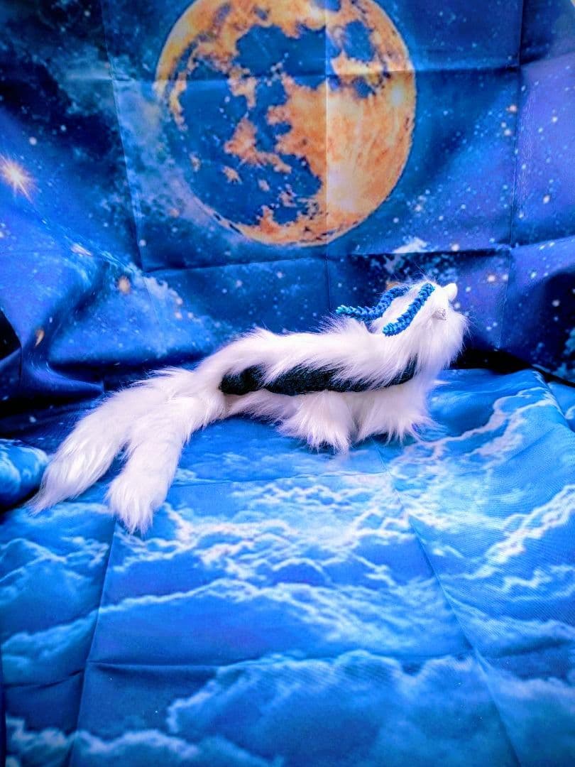 双尾天龍　アートドール　ハンドメイドぬいぐるみ　龍　幻獣　ドラゴン蓄光琉球ガラス