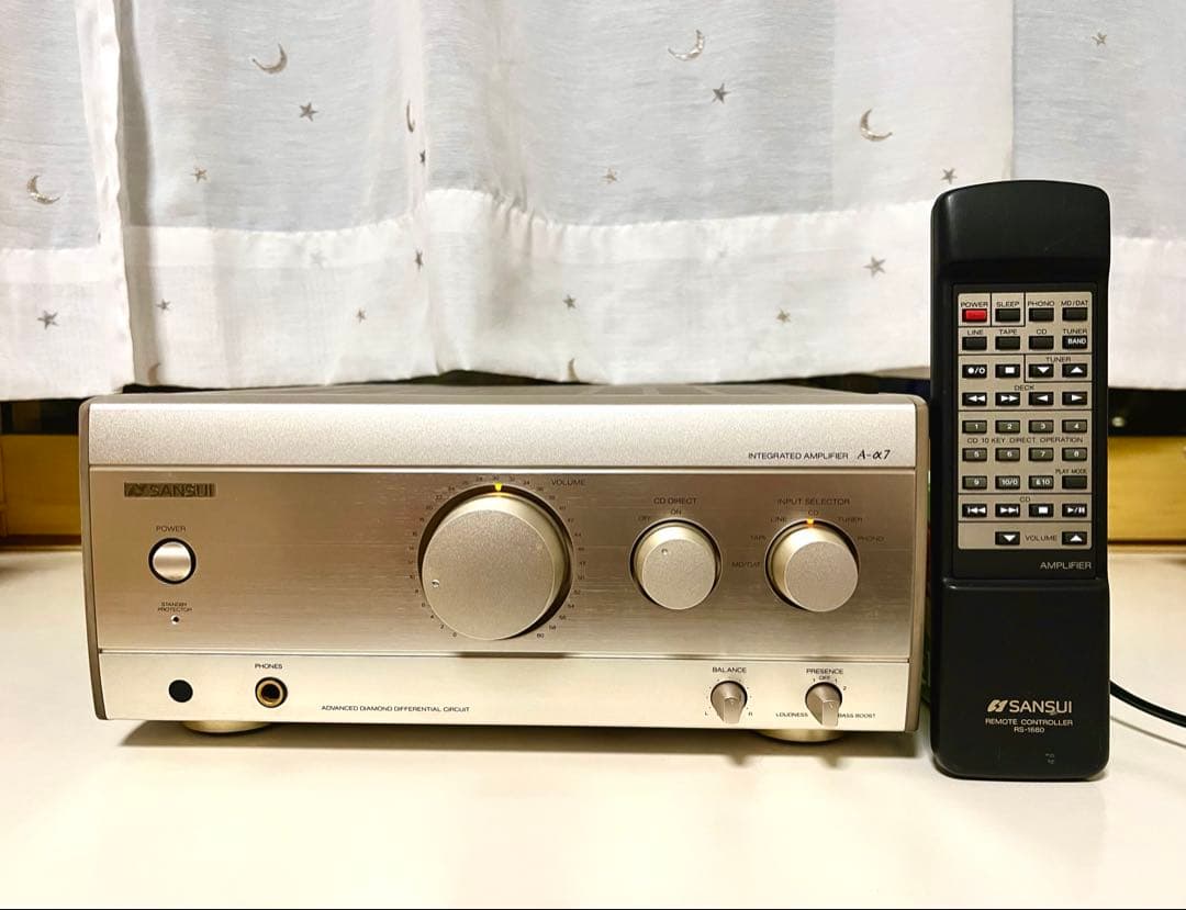 サンスイ SANSUI アンプ　A-α7（リモコン付き）