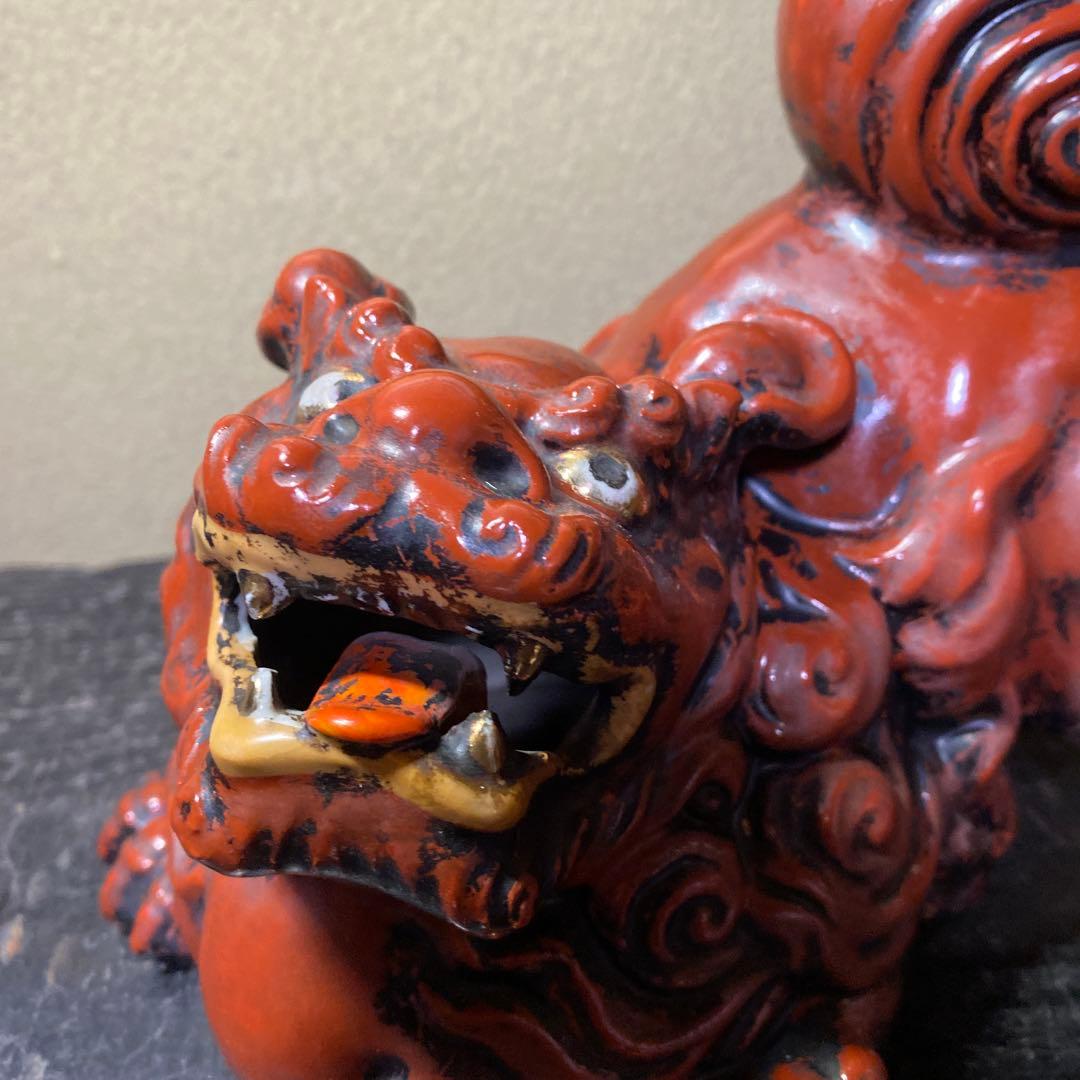 古九谷　赤唐獅子　置物