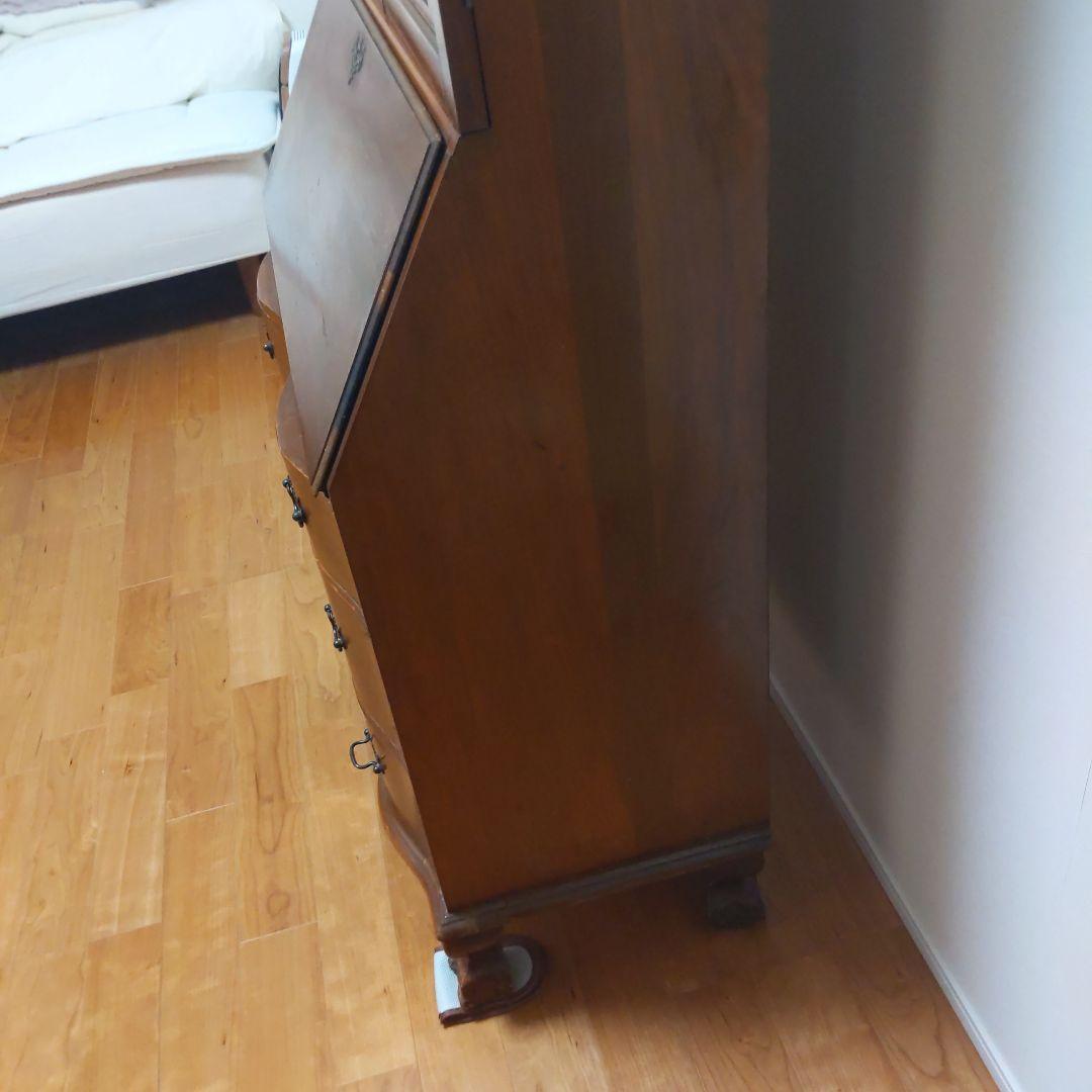 アンティーク 木製キャビネット ガラス扉付き