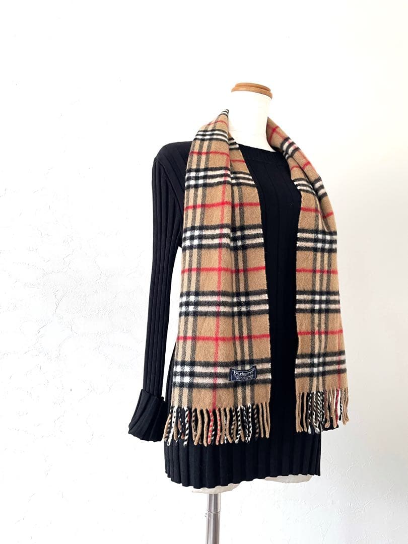 美品 バーバリー カシミア100% マフラー BURBERRY 男女兼用