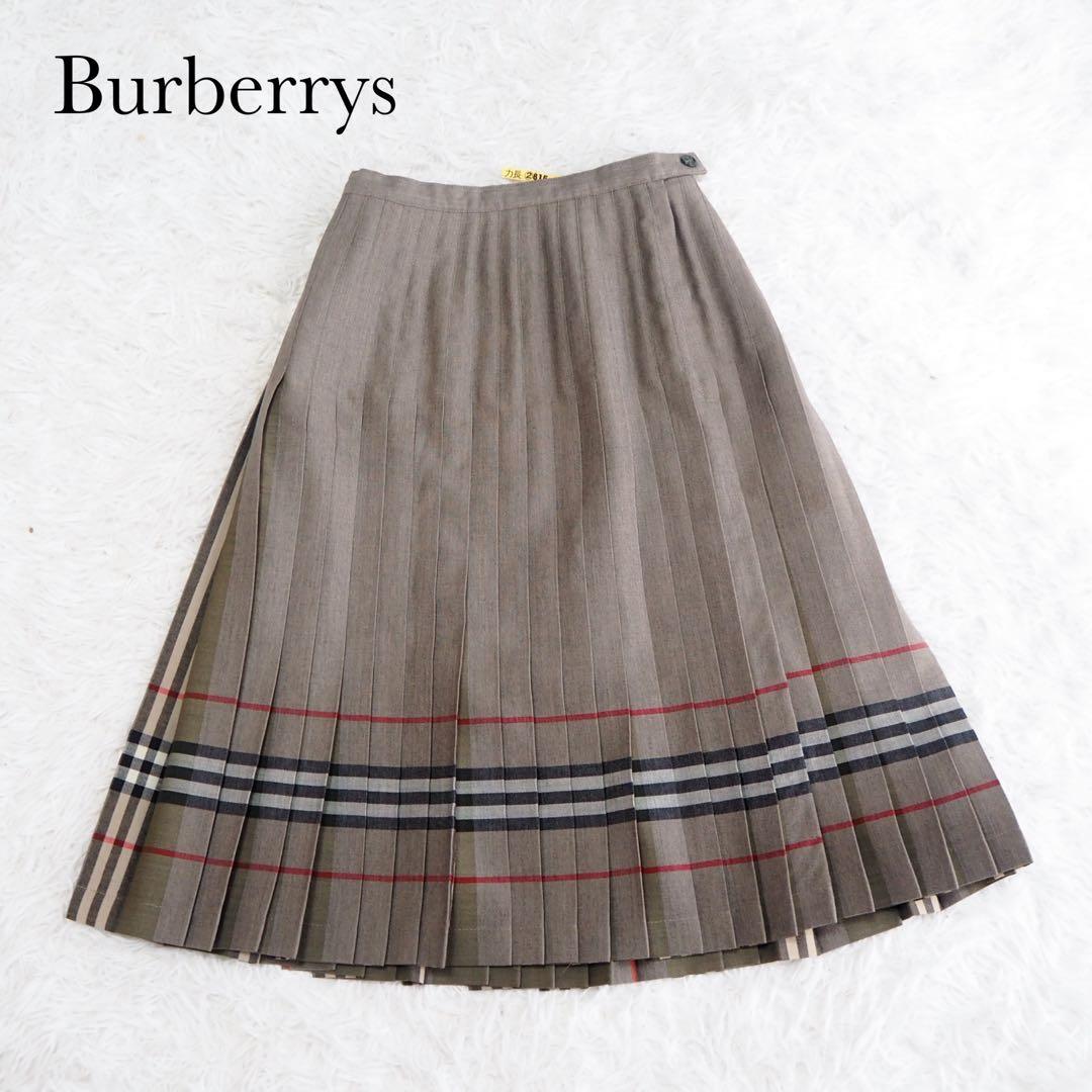 極美品 レア✨バーバリー プリーツスカート ロング ノバチェック ヴィンテージ