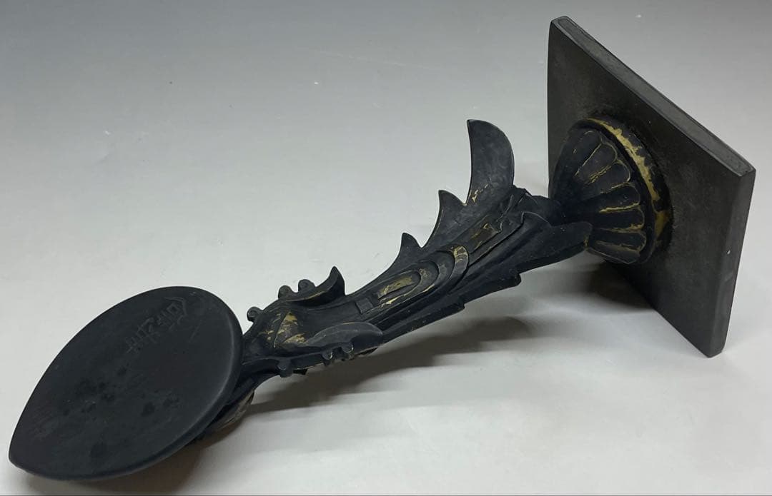 叩き彫　勢至菩薩像　寿造　木彫　b73