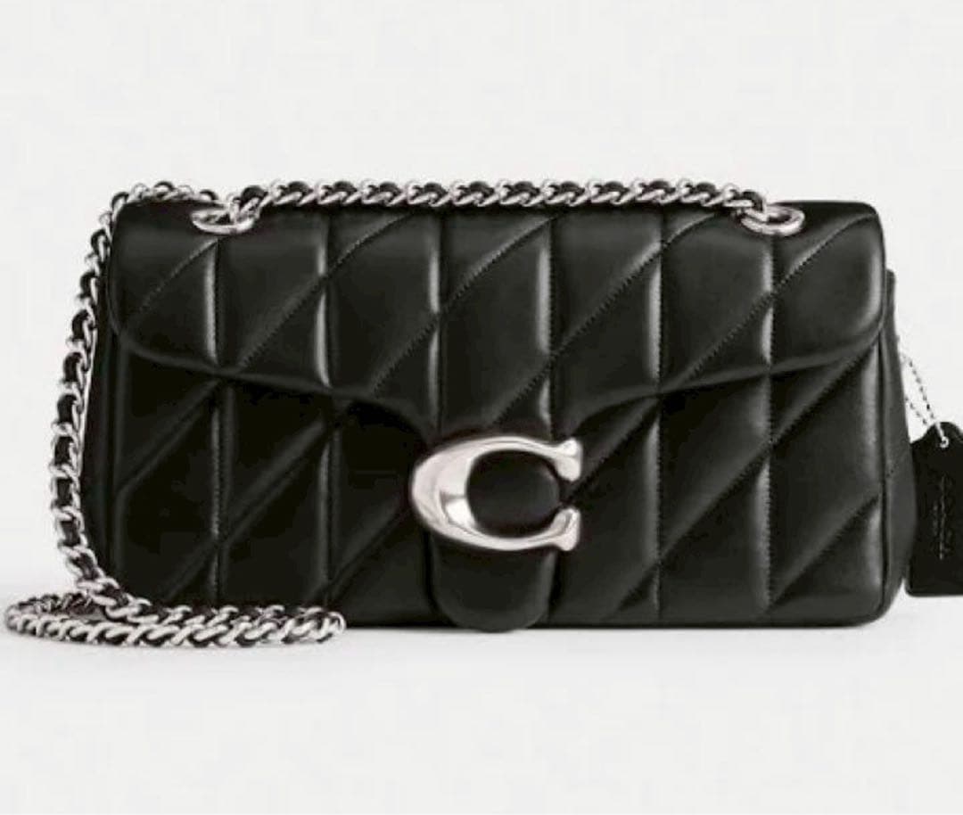 【訳あり】COACHコーチ cp150 タビーショルダー26黒Cマークシルバー色