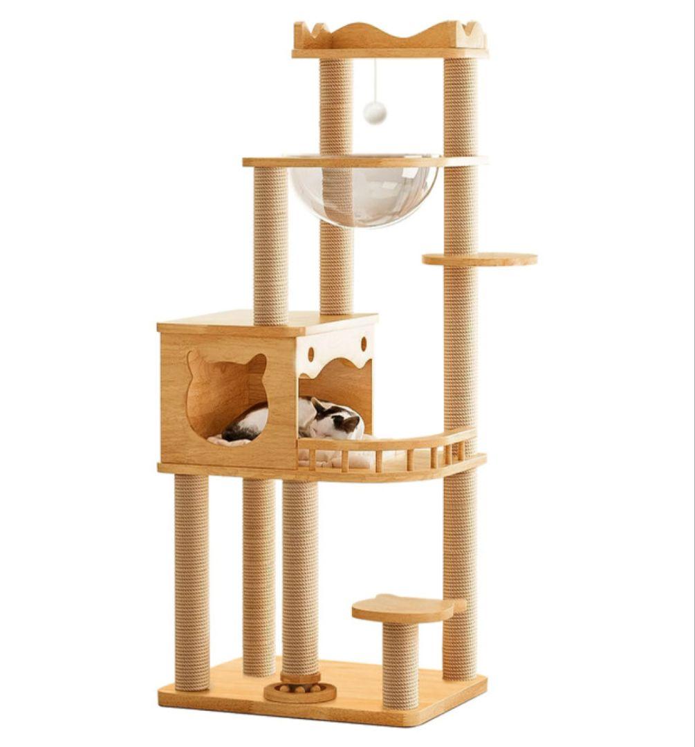 キャットタワー 透明宇宙船付き