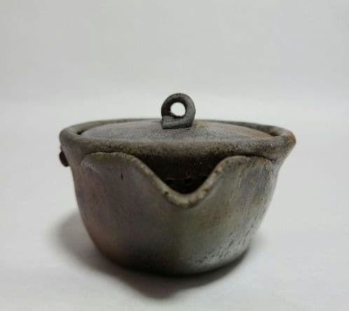 ■ 備前焼 宝瓶 在銘　 茶道具 煎茶器 陶印有 青