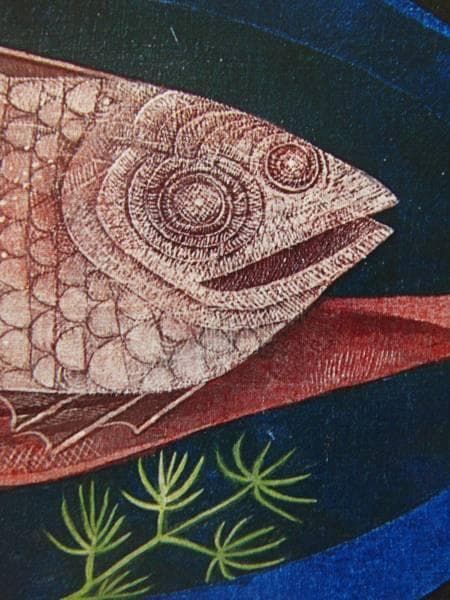 パウル・クレー、【魚のまわりで】、希少画集画、新品高級額・額装付