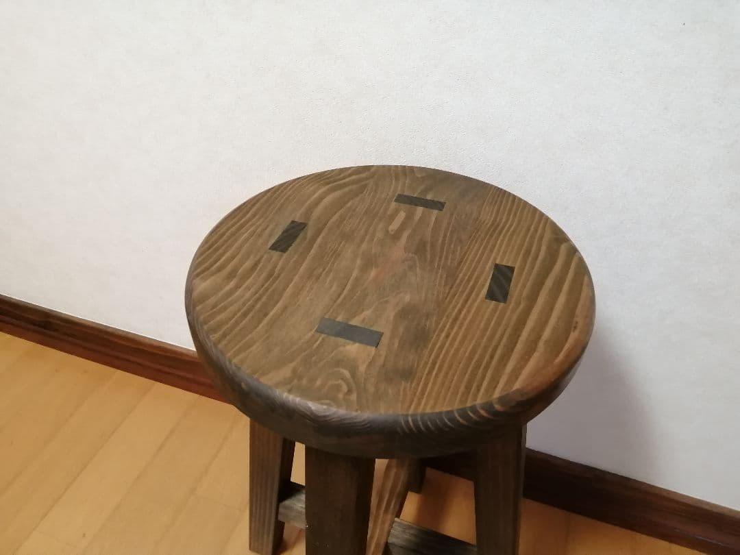 木製スツール　２脚セット　高さ47cm　丸椅子　stool