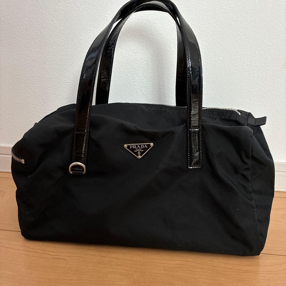 最終　PRADA ブラック ナイロン ハンドバッグ