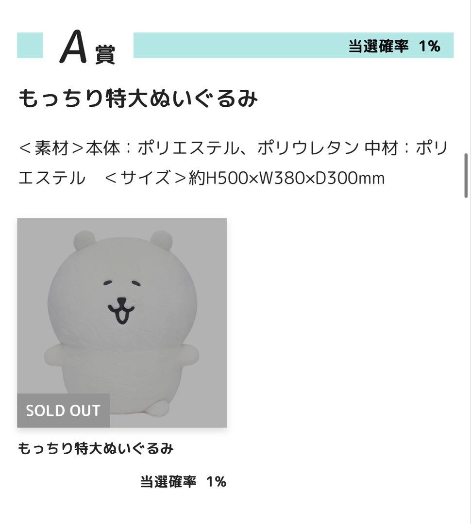 ナガノキャラクターズ ふわもち！くまだらけ ぬいぐるみくじ　A賞