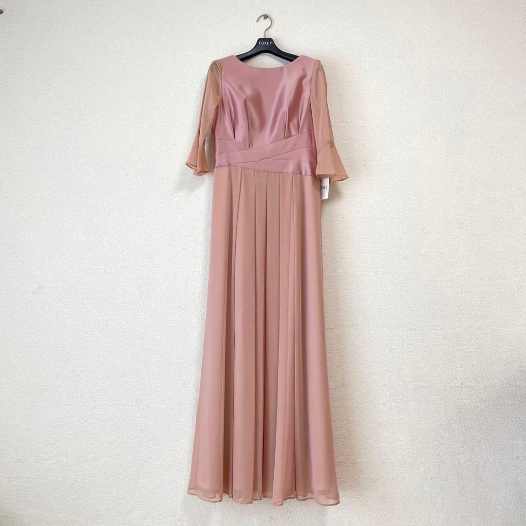 【新品未使用】AIMER 袖付き スレンダーロングドレス