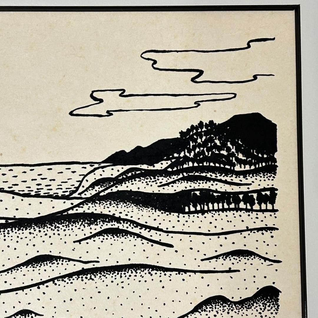 新品　未使用　山下清　鳥取砂丘　版画 複製画　　清美社　絵画